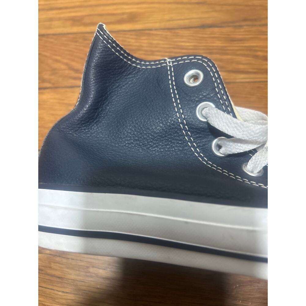 Converse Chuck Taylor All Star Leather High Top Navy Sneakers M 4.5 W 6.5 - Picture 3 of 8